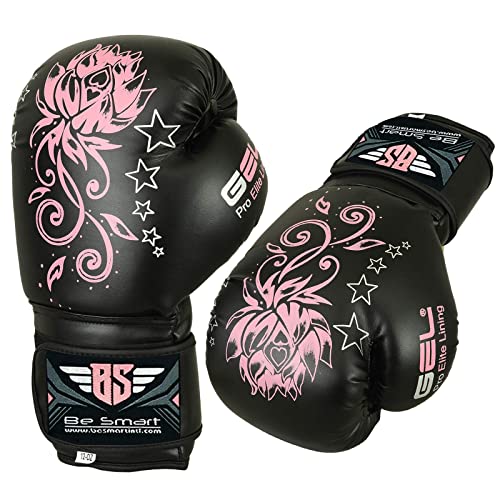 Besmart Kids Boxing Gloves Junior Mitts 4Oz, 6Oz Punch Bag Children Mma Youth P (Black, 4 Oz) #TOP1