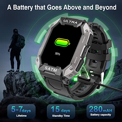 Amihusel Military Smart Watch For Men Bluetooth Answer/Make Call, Waterproof Rugged Outdoor Sports Tactical Smartwatch, Activity Trackers Watches With Heart Rate Sleep Monitor For Android Ios Phones #TOP5