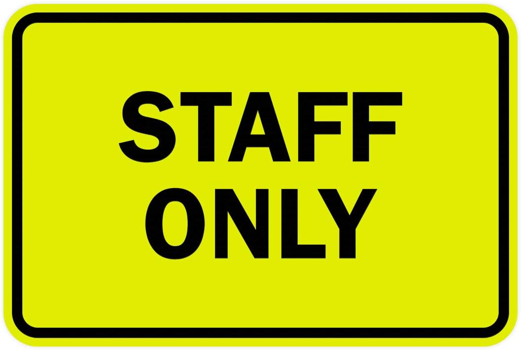 Signs ByLITA Classic Framed Staff Only Sign (Yellow/Black) - Large