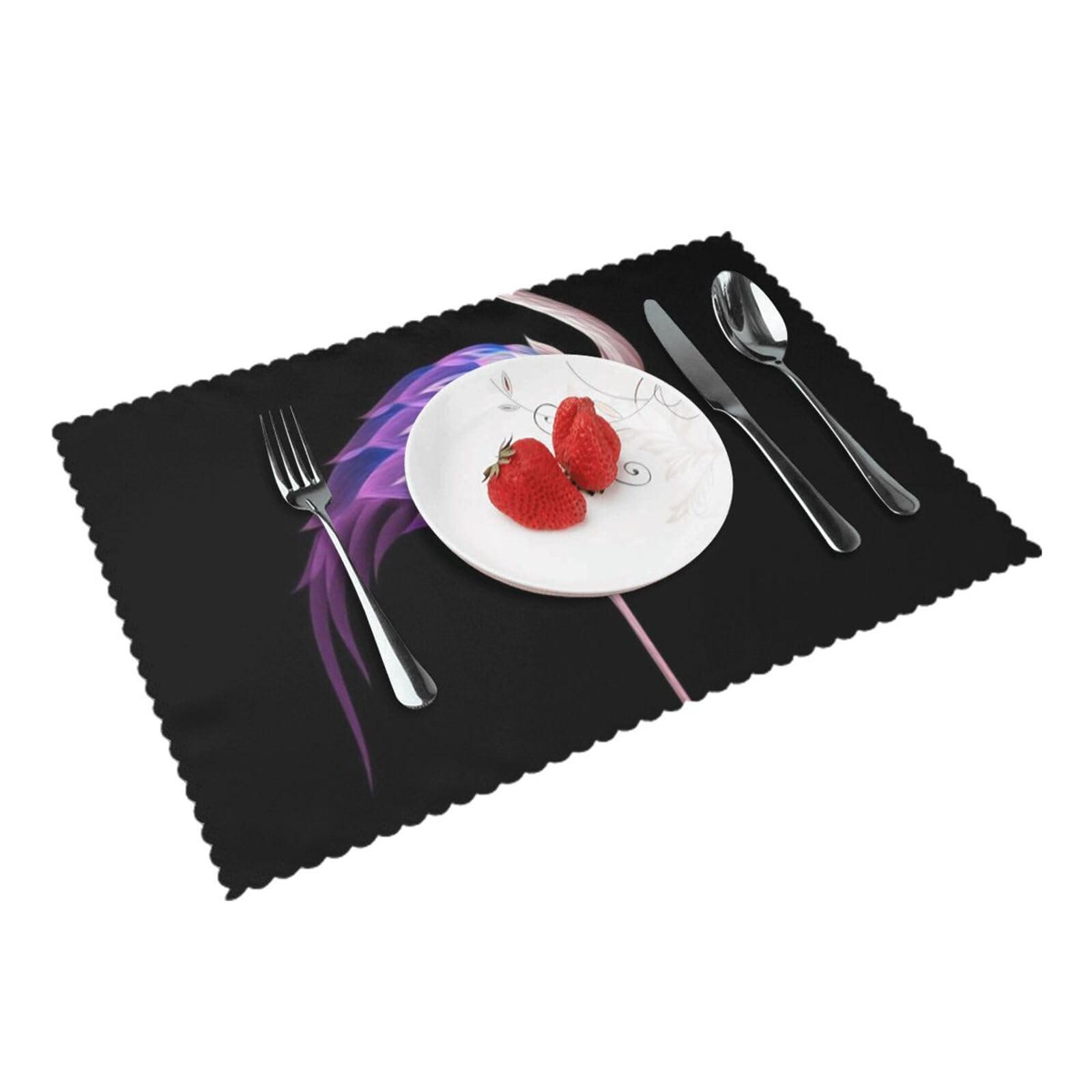 4 PCS Heat Resistant Placemat 45x30 CM, Abstract flamingo Printed Non-Slip Place Mats for Kitchen Dining Table Indoor Outdoor