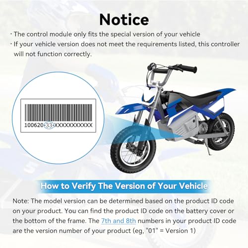 Image of EOPOAYI MX350 Throttle Kit Replacement for Razor MX350 MX400 (V33+) Dirt Rocket E200 (V24+) E300 (V20+) Electric Scooter Pocket Mod, 24V Twist Grip Throttle with Handlebar Grip