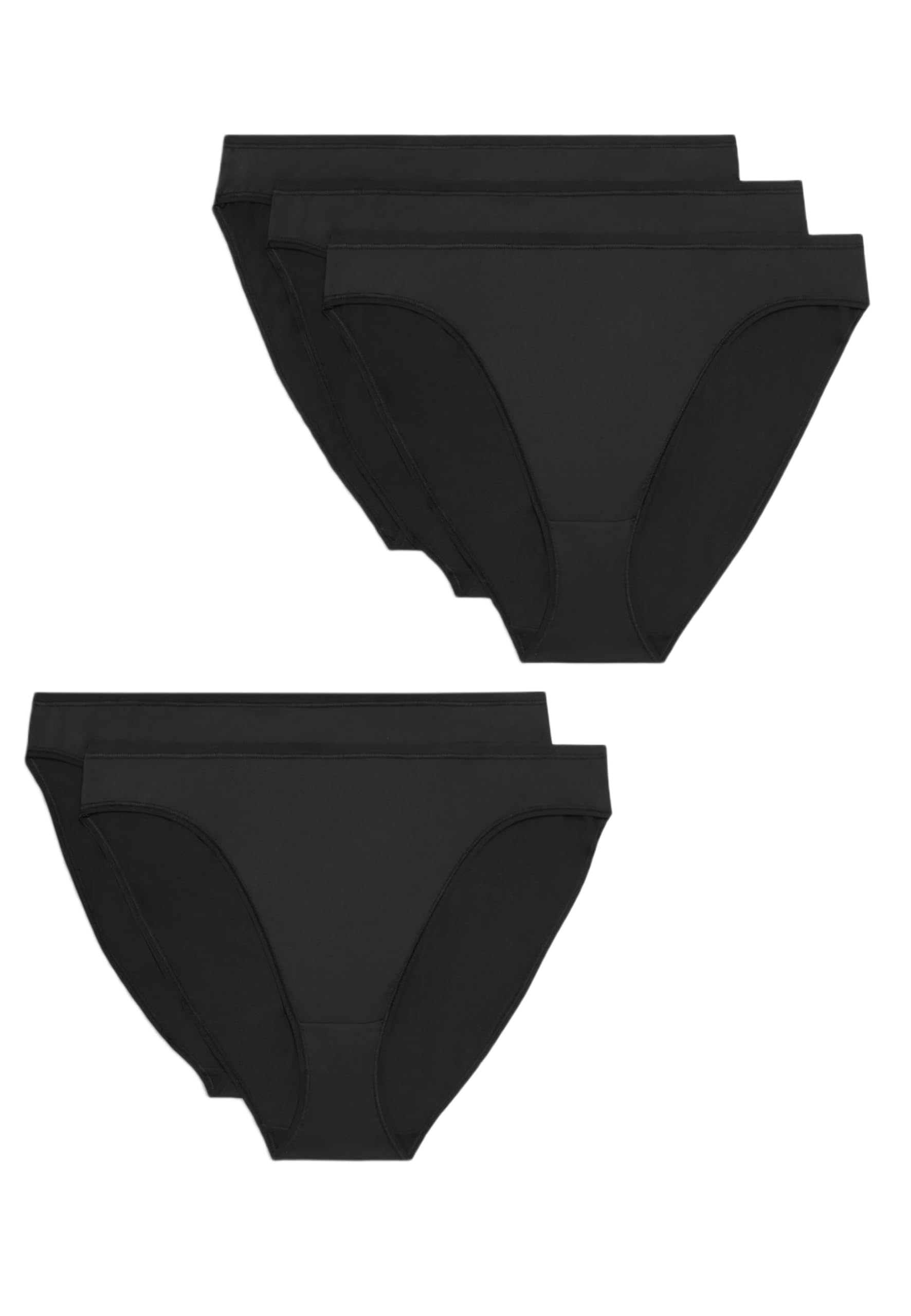 Marks & Spencer 5er-Pack Damen Mikrofaser-Slips mit hohem Beinausschnitt – Mit Stretch