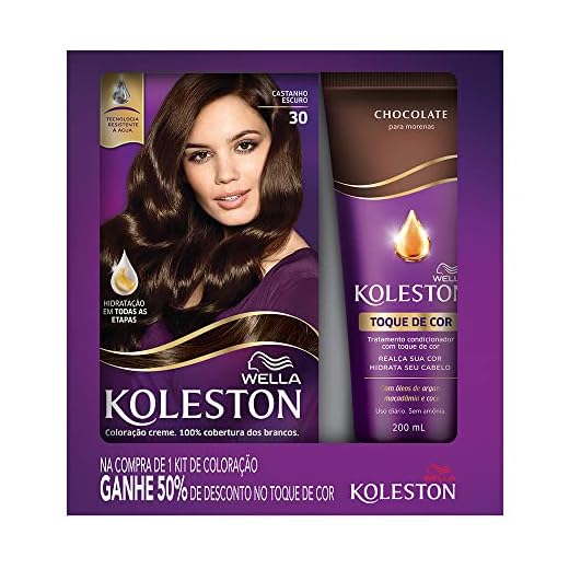 Koleston Kit Tinta De Cabelo Castanho Escuro 30 E Tratamento Condicionador Toque De Cor Chocolate 200Ml