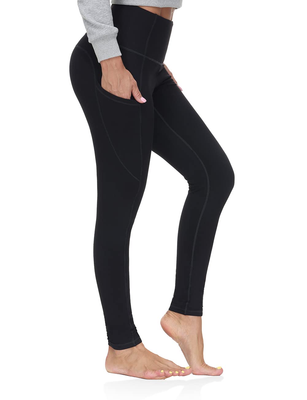 ALONG FIT Damskie legginsy z kieszeniami legginsy sportowe legginsy kompresyjne rajstopy talia