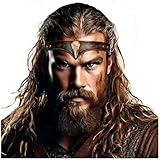 L'VOW Viking Leather Headpiece Medieval Adjustable LARP Headband Renaissance Pirate Cosplay Accessories