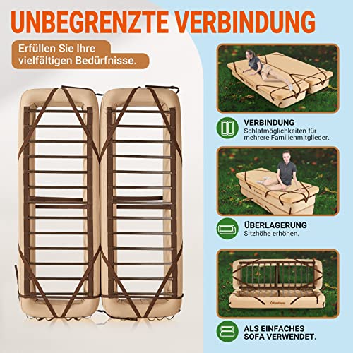 KingCamp Aufblasbares Campingbettgestell Luftsofa Feldbett Aufblasbares Bettgestell für Isomatte Matratze Leichtes und Tragbares Outdoor Reisebettgestell
