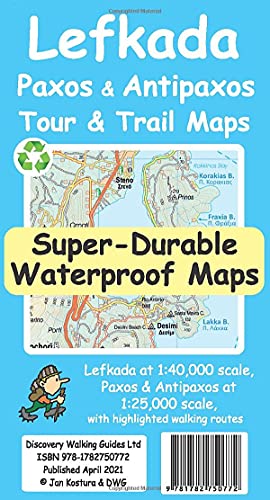 Lefkada, Paxos and Antipaxos Tour and Trail Maps