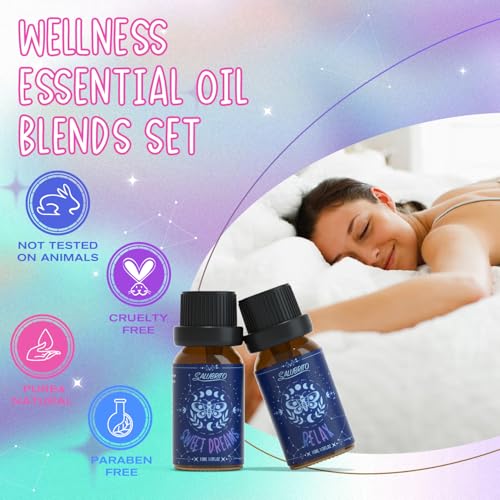SALUBRITO Ätherisches Öle Set, Natürliche Aromatherapie Duftöle Set für Diffuser, Glücklich, Energie, Entspannung, Atmen, süßer Traum, Ätherische Ölmischungen Geschenkset für Frauen und Männer