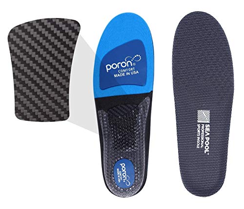 SEAPOOL Carbon Fiber Sports Insoles High-Impact Full-Length Advanced Extra-Support Insoles for Basketball Athletics