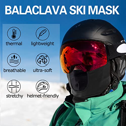 Zmubb Balaclava Ski Mask With Warm Fleece & Breathable Mesh,Winter Face Mask For Skiing,Snowboarding,Motorcycling Black #TOP1