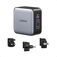 UGREEN Nexode 65W Caricatore USB C con Adattatori Universali Internazionale