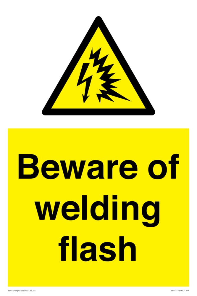 Beware of welding flash Sign - 200x300mm - A4P