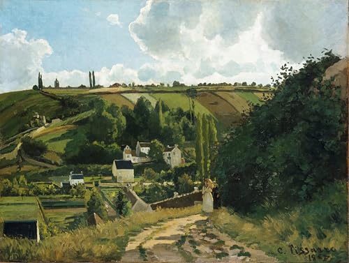 Tableau Jalais Colline Pontoise Pissarro, déco murale sur toile contre les murs vides