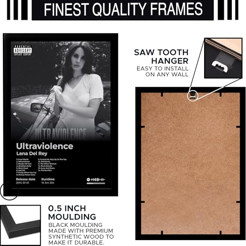Image of BLINKART LanaDelRay - Ultraviolence Wall Photo Frames | Wall Art for Bedroom, Living Room, Studio or Office | Album Cover Print with Spotify Song Link QR Code | Gift for Fans - 8x12 In