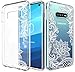 Huness Galaxy S10 Case TPU Grip Bumper and Clear Flower Transparent Hard PC Backplate Hybrid Slim Phone Case Cover for Samsung Galaxy S10 Phone (Flower)