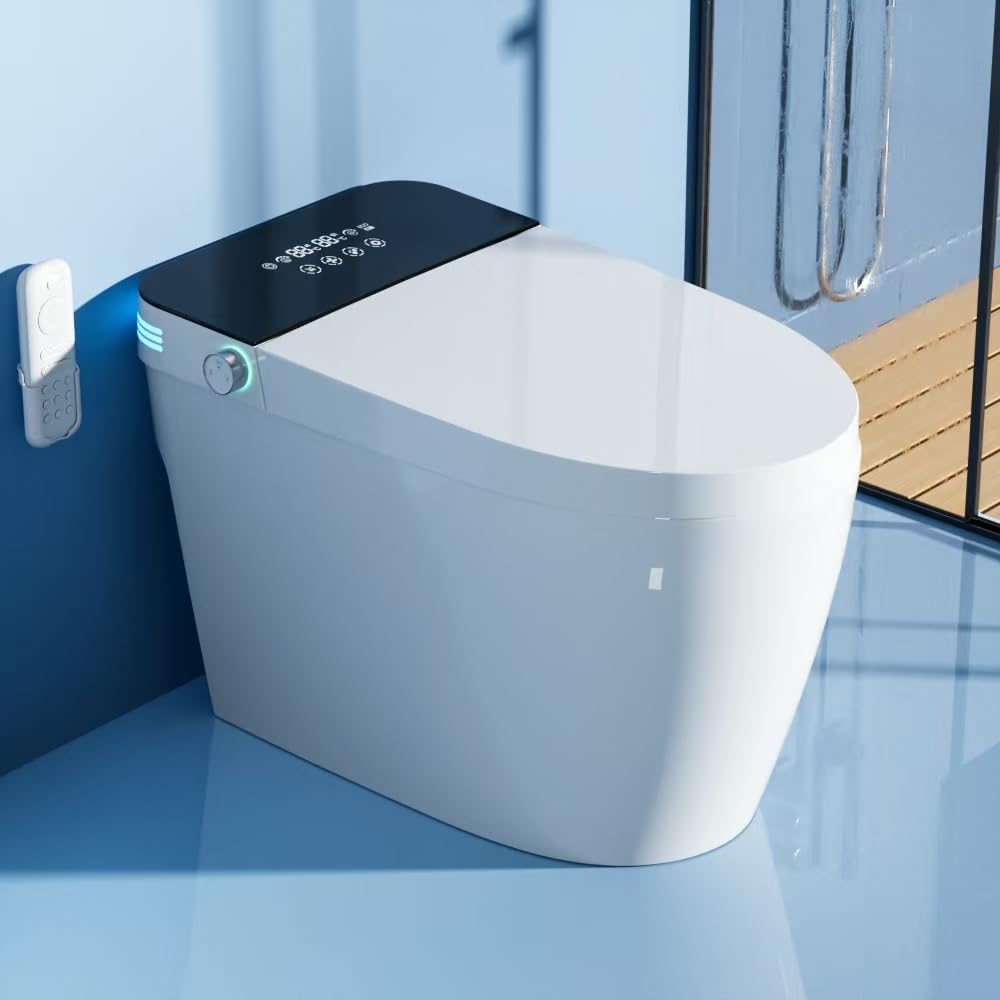 smart toilet tankless bidet toilet for bathrooms toilets with warm water sprayer amp dryer foot sensor operation heated bidet seat toilets with fahrenheit led display u06 max
