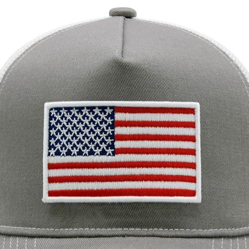 Image of American Flag Trucker Hat for Men Women, Adjustable Snapback Mesh USA Flag Baseball Cap