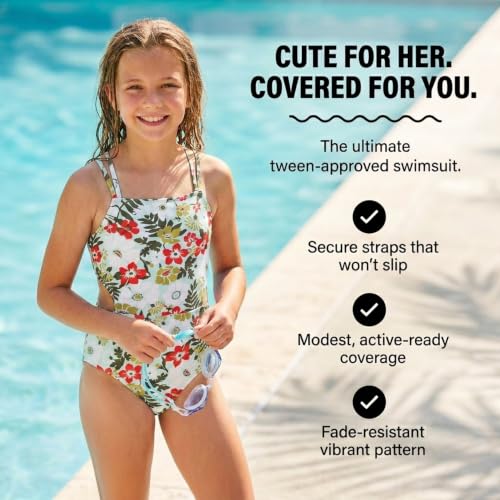 Image of Kanu Surf Girls' Beach Girl Sport Cut-Out One Piece Swimsuit