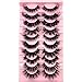HBZGTLAD Soft Mink Eyelashes 3D Curl Winged End Eye Elongated Fake Lashes Thick Handmade Natural False Eyelash Messy Cross Lash Wholesale (MX-3)