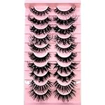 HBZGTLAD Soft Mink Eyelashes 3D Curl Winged End Eye Elongated Fake Lashes Thick Handmade Natural False Eyelash Messy Cross Lash Wholesale (MX-3)