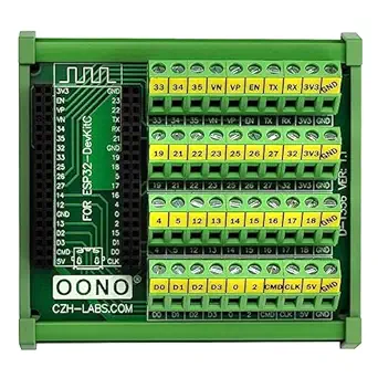 DIN Rail Mount Screw Terminal Block Breakout Module Board for ESP32-DevKitC