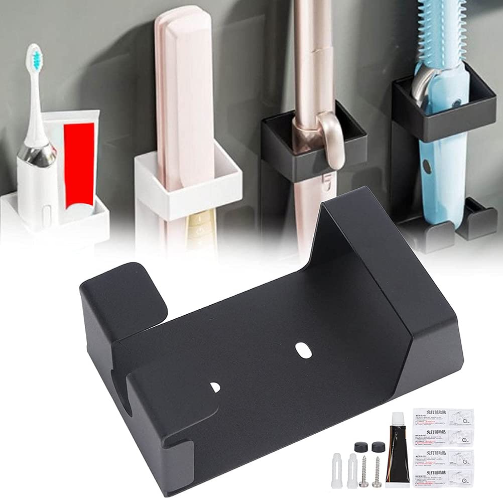 Soporte para secador de pelo de acero inoxidable para montaje en pared, soporte para rizador, cesta organizadora de almacenamiento de herramientas de peinado para sostener secador de pelo,