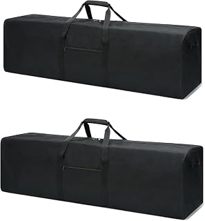Urbanstand 52 Inch Large Duffle Bag for Travel Camping Sport Equipment Storage Bag with 2-way Lockable Zippers (Black 52inch 2Pack)