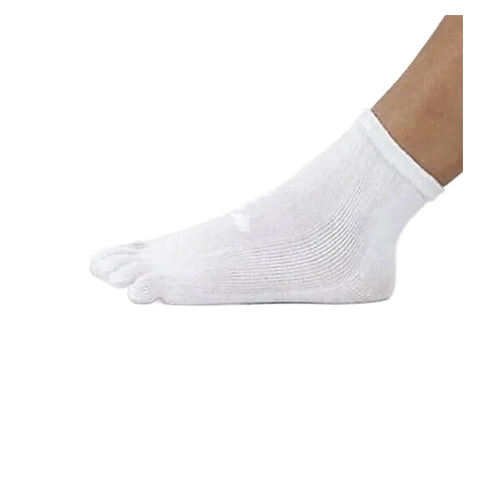 ITRHJTGP Finger Socks 3pair Five-Toed Flip Flop Mens Running Kintoe Hiking Socks for Fitness(White)