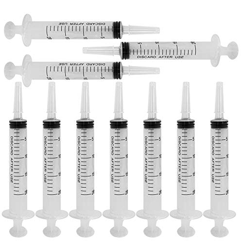 10 Pack Plastic Syringe for Industrial and Measuring Sonku Multiple Uses Measuring Syringe Tools-20ml For Measuring Liquids,Feeding Pets Animals