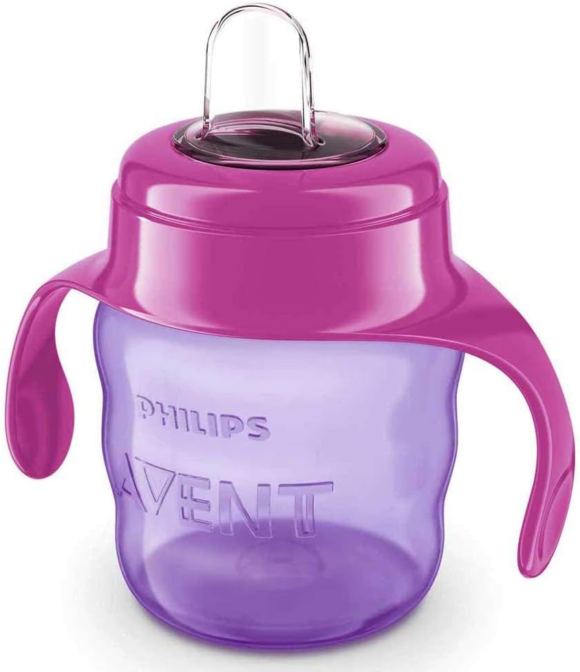 Philips Avent Silicone Classic Spout Cup with Handle | Pink/Purple | 200ml (SCF551/03)