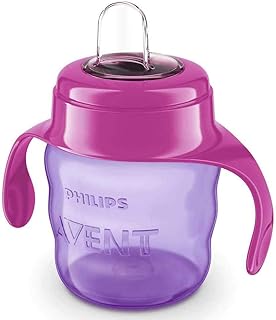 Philips Avent Silicone Classic Spout Cup with Handle | Pink/Purple | 200ml (SCF551/03)