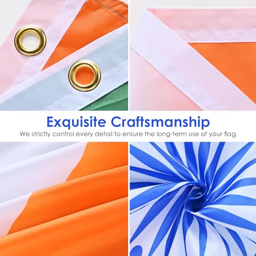 Image of AhfuLife India Flag Indian Flag 3x5 Ft, Large Indian National Flags for Outside - Double Side with Brass Eyelets for Olympic Party Decorations, Bar Garden Street Decoration Indoor Outdoor