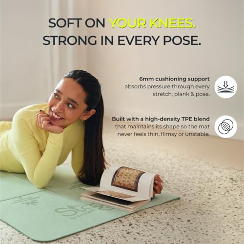 Image of Stoga Origami Foldable 6mm Yoga Mat | Non-Slip | Mat for Men & Women | Lightweight, Sweat-Resistant, Eco-Friendly TPE Mats with Carry Strap | Best Yoga Mat for Home, Travel & Gym (Green)