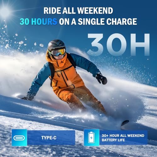 Image of Wireless Bluetooth 6.0 Ski Helmet Speakers - 30H Playtime, Glove-Friendly, HDR Audio, IPX5 Waterproof, Rechargeable Drop-in Headphones with Built-in Mic for Skiing & Snowboarding Audio Ready Helmets