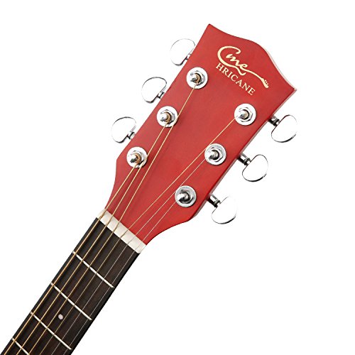Image of Acoustic Guitar 41 inch Full Size Cutaway Steel String Folk Guitar for Beginners, Adults with Gig Bag, Extra Strings and Polishing Cloth GU-2 (Cutaway)