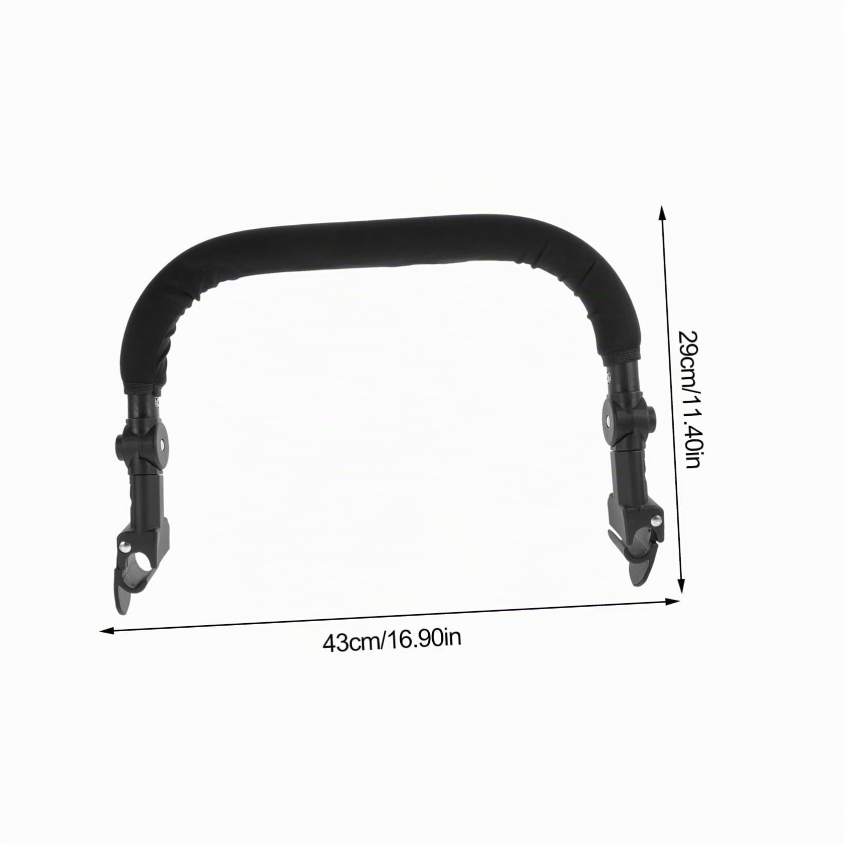 ERINGOGO Extension de poignée de poussette réglable avec rembourrage en éponge douce, accessoires pour poussette, landau, barre de poussette, poignée facile à installer pour les tout-petits