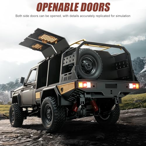 Image of RC Truck, 1 /12 LC79 RC Rock Crawler, MN-82S New Upgrades Land Cruiser Remote Control Pickup Off Road RTR 2.4GHz Remote Control Rock Crawler Car with Controllable Headlights DIY Customization