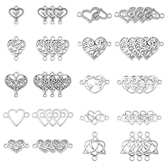 100pcs-12.5~25x12.5~27.5x1.5~3.5mm-heart connector charms