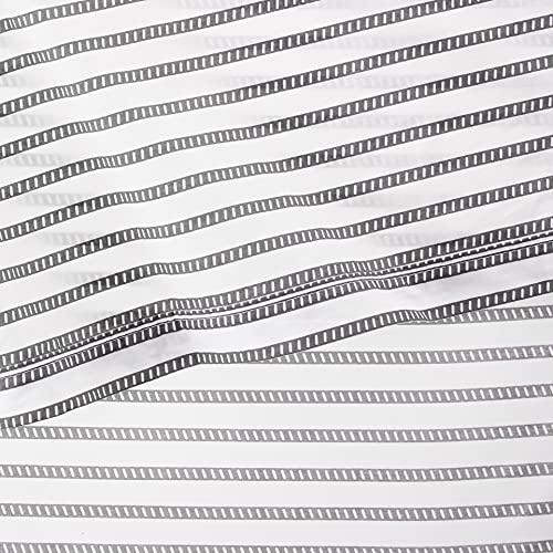 Image of Lacoste 100% Cotton Percale Sheet Set, Graphic Stripe Print, Dark Grey, King