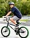 vollsch Freestyle BMX Bikes 20 Inch Kids Bicycle for 8-15 Years Old Teens, Boys, Girls, Beginner-Lever Riders, Black with Green Tires