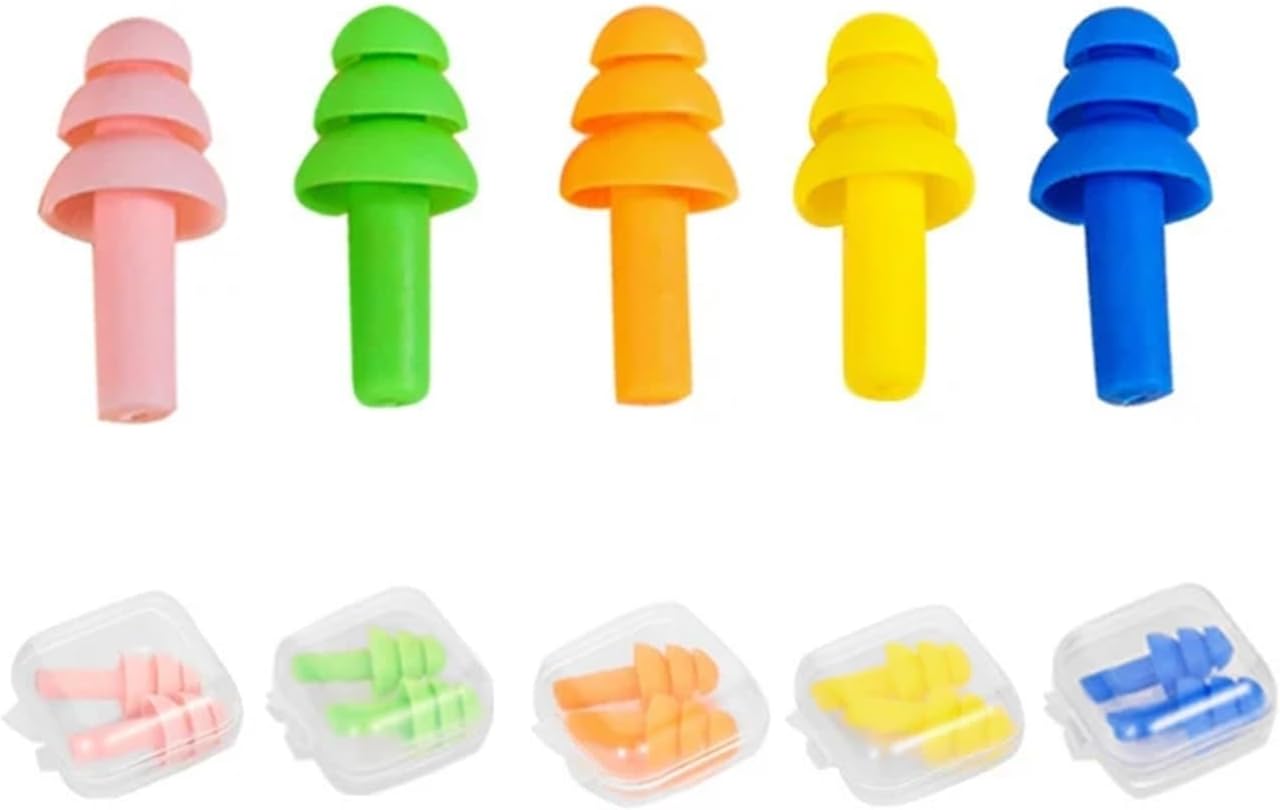 Swimming Ear Plugs 120pcs Soft Ear Plug Waterproof Comfort Colorful Silicone Earplugs Protection Sound Insulation Anti-Noise for Sleep Swimming for Adults(Pink)