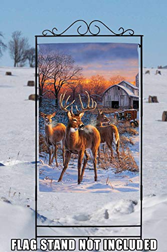 Toland Home Garden 109710 Deer Glory Winter Flag 28X40 Inch Double Sided Winter Garden Flag For Outdoor House Flag Yard Decoration #TOP3
