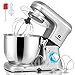 COSVALVE Küchenmaschine Knetmaschine 1400W, 7L Edelstahlschüssel mit Rührbesen, Knethaken, Schlagbesen, Spritzschutz, 6 Geschwindigkeit mit Geräuschlos Teigmaschine (Silber)
