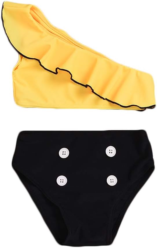 LHTHZHY Girls Swimsuit Beach Sport 2-Pieces Bikini Set Bikini Swimsuit Bathing Suits (3-4T, c-Yellow)