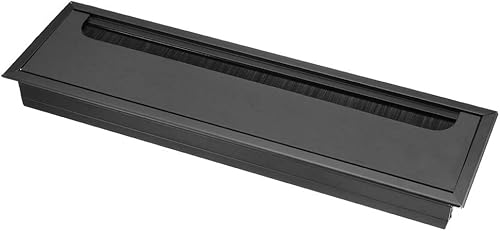 uxcell Cubierta de agujero para cable, 10.591 x 2.677 in, aleación de aluminio, cuadrado, para escritorio, ojales, cubierta de agujero para oficina,