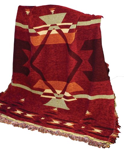 Manual Western Décor Collection 50 X 60-Inch Tapestry Throw, Flame #TOP25
