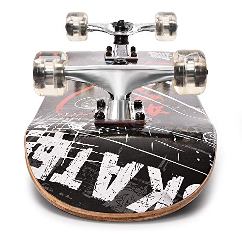 ChromeWheels 31 inch Skateboard Double Kick Skate Board Cruiser Longboard 8 Layer Maple Deck Skateboards for Kids and Beginners