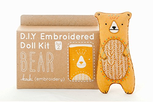 Image of DIY Embroidery Doll Kit by Kiriki Press | 3 Skill Levels - Beginner to Advanced (Bear - Level 2)