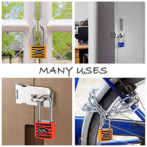 Small Padlock 2.5 Inch Long Shackle Locks With Differently Keyed 1-1/4” (30Mm) Wide Lock Body For School Gym Locker, Sports Locker, Fence, Gate, Toolbox, Case, Hasp Storage (6 Pack Multicolored) #TOP3