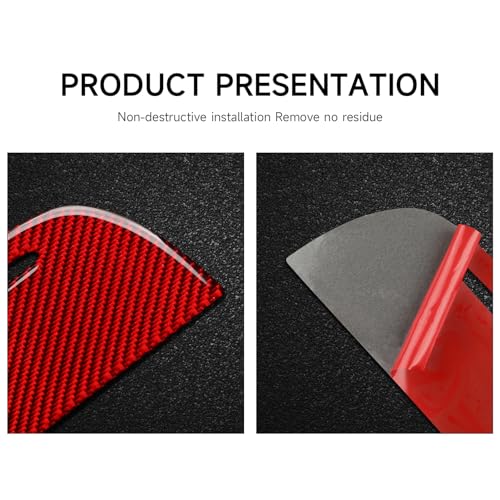 Image of Car Copilot Glove Box Cover Decals for 2011-2020 Dodge Durango Accessories Carbon Fiber Interior Stickers, Red